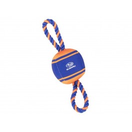 Subaru Gear Dog Toy Tug And Play Rope And Ball Orange Blue With