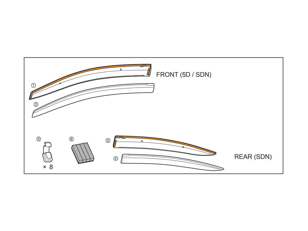 Subaru Window Deflectors 4 Door - F0010FL020 | Subaru Online Parts