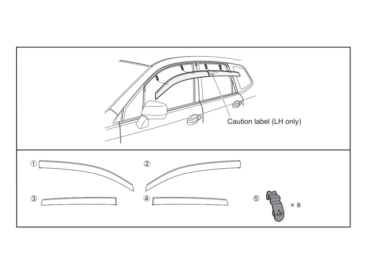 OE JDM Style Window Visor Deflectors For 2018-2021 Subaru Impreza Sedan - 4pc Set 4 thumbnail image