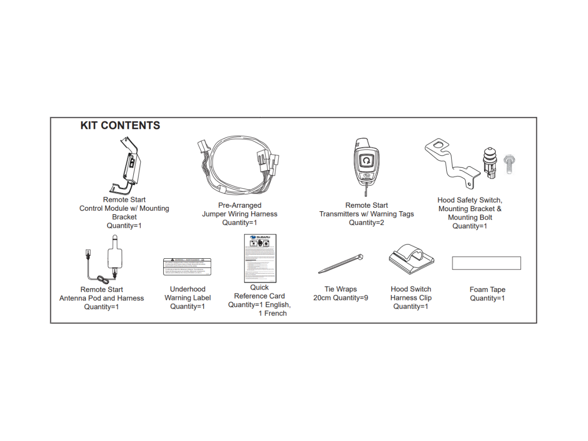 Subaru Remote Engine Starter Push Start H001SAL101 Subaru Online