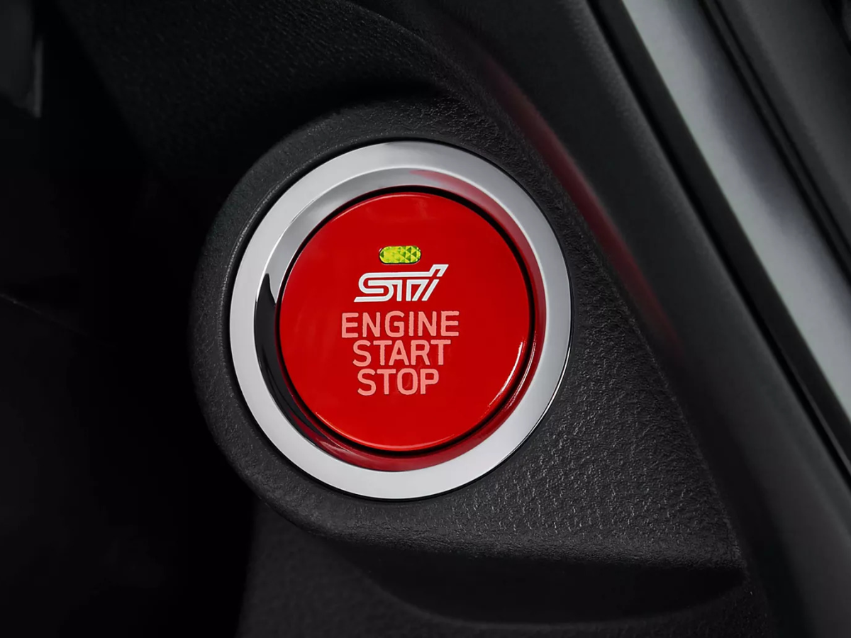 Subaru STI Cherry Red Starter Switch With STI Logo