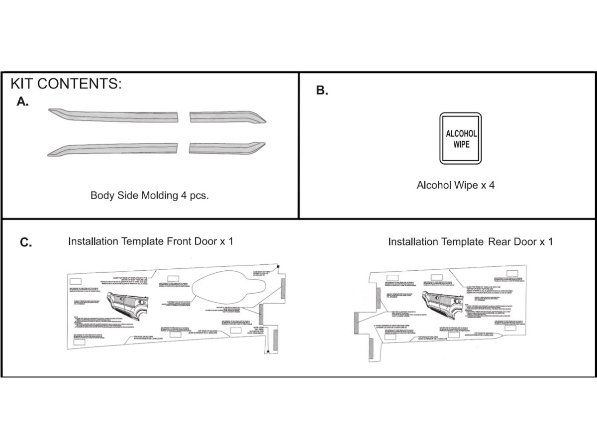 Subaru Body Side Door Moldings Kit Of Four Crystal Black Silica