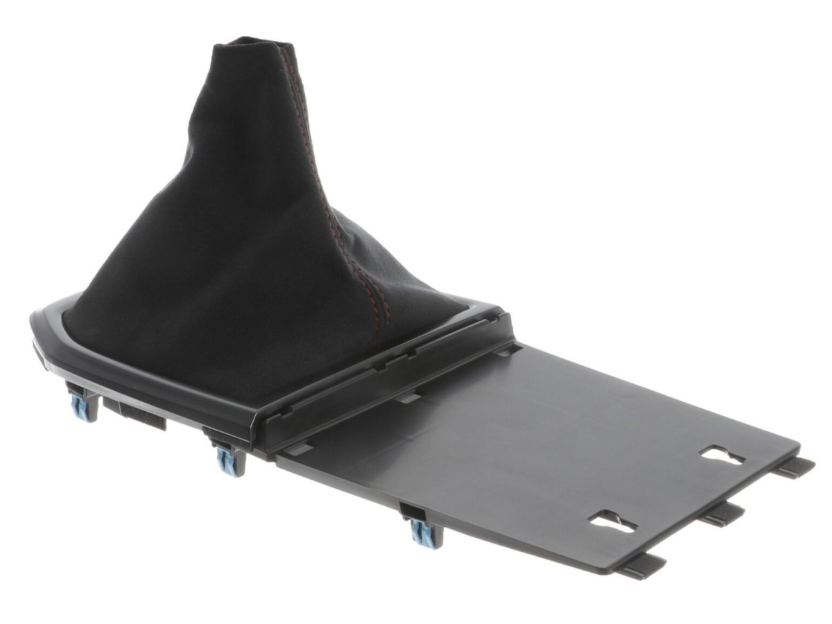 Subaru Ultrasuede Shift Boot Cover With Red Stitching & Gunmetal