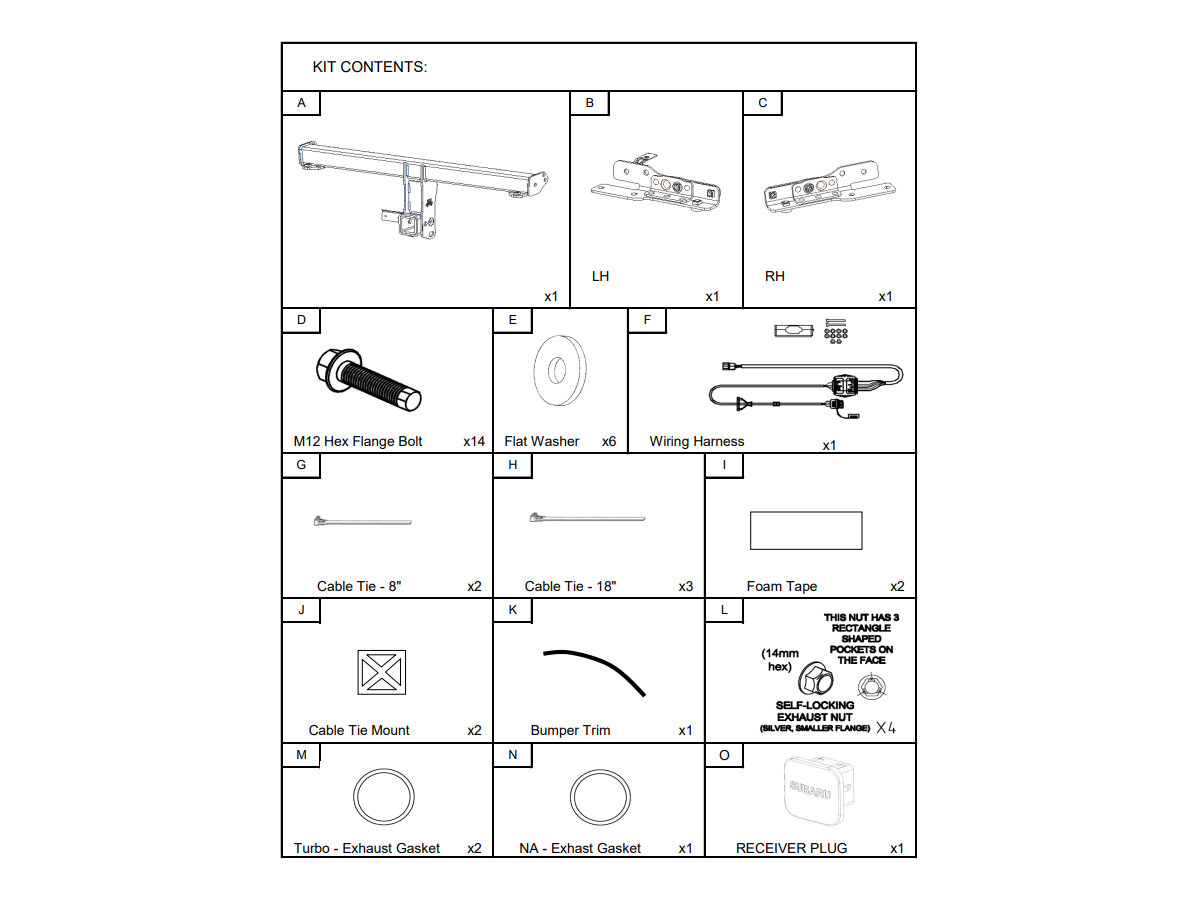 Subaru Trailer Hitch Receiver 2 Inch Class II L101SAN000 Subaru