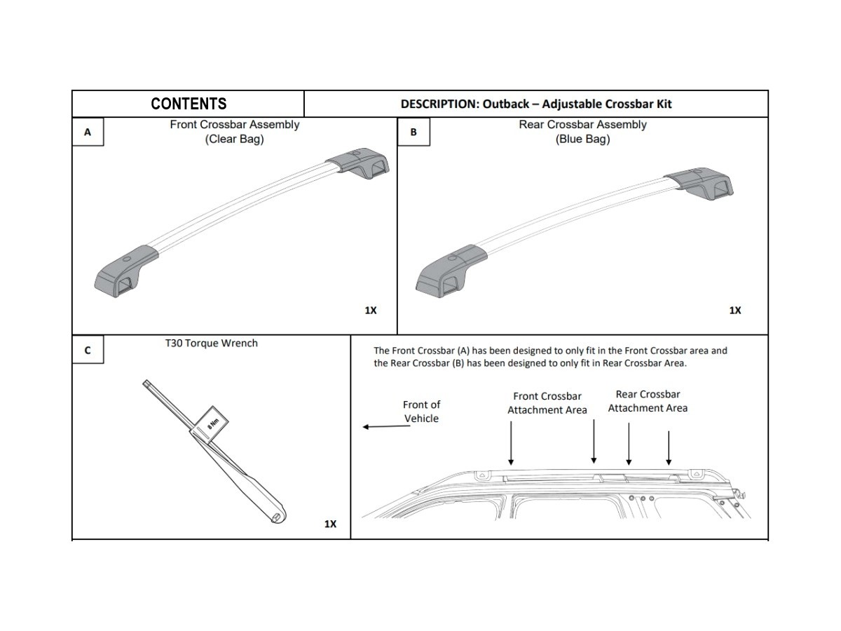 Subaru Aero Roof Rack Crossbars Kit Of Two - SOA843X062 | Subaru